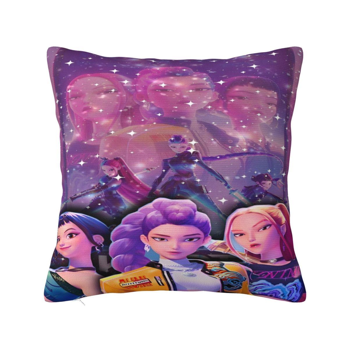 

Kpop Demon Hunters Huntrix Movie Printed Pillowcase Cushion Cover Pillow Covers New Style Sofa Decorations Square Multi Size 12x12Inch