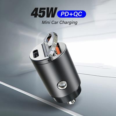 Universal Car Charger PD+QC 90W, Dual USB Fast Charging Adapter Compatible with iPhone Samsung iPad, Type-C Port
