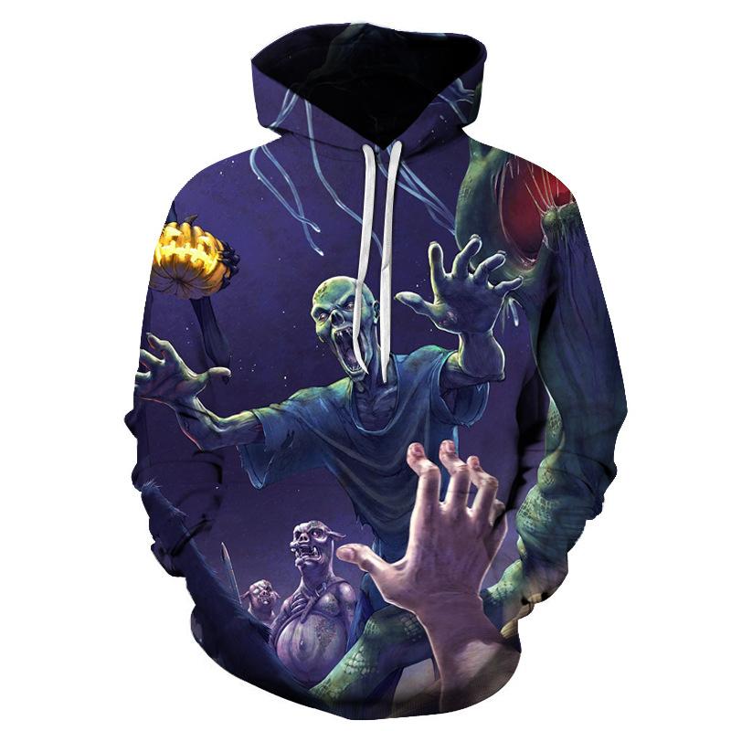 Jaro podzim pánská mikina s kapucí halloween horor dýňová hlava muži dámská mikina 3D tisk móda pouliční svetr Harajuku tepláková souprava