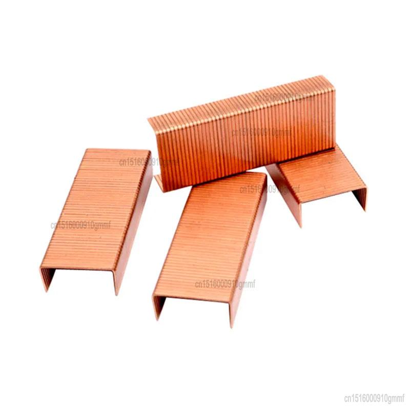 1000pcs Set Metal 12# 24/6 Staples Rose Gold Color Office Accessories School Stationery Binding Supplies