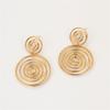 GEMCHIC Women's Gold Plated Stainless Steel Geometric Spiral Earrings Statement Drop Jewelry