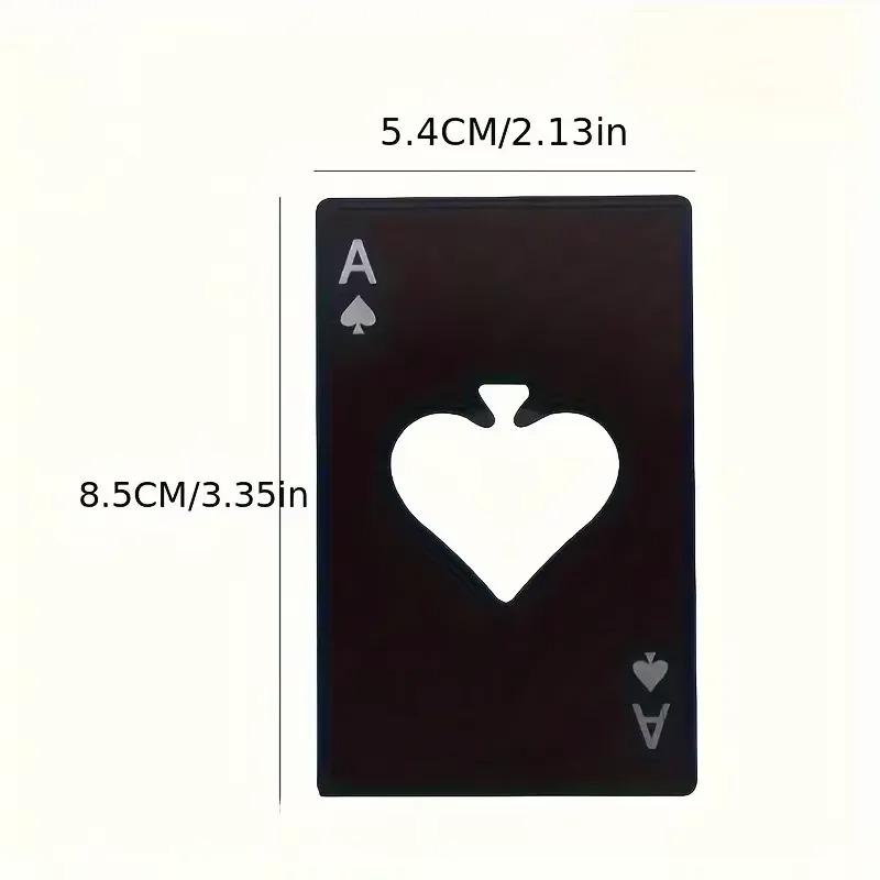 Creative and Interesting Stainless Steel Poker Shaped Beer Bottle Opener, Outdoor Hidden Poker Throwing Practice Small Object