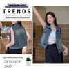 European Style Soft Denim Ribbon Vest Top for Women