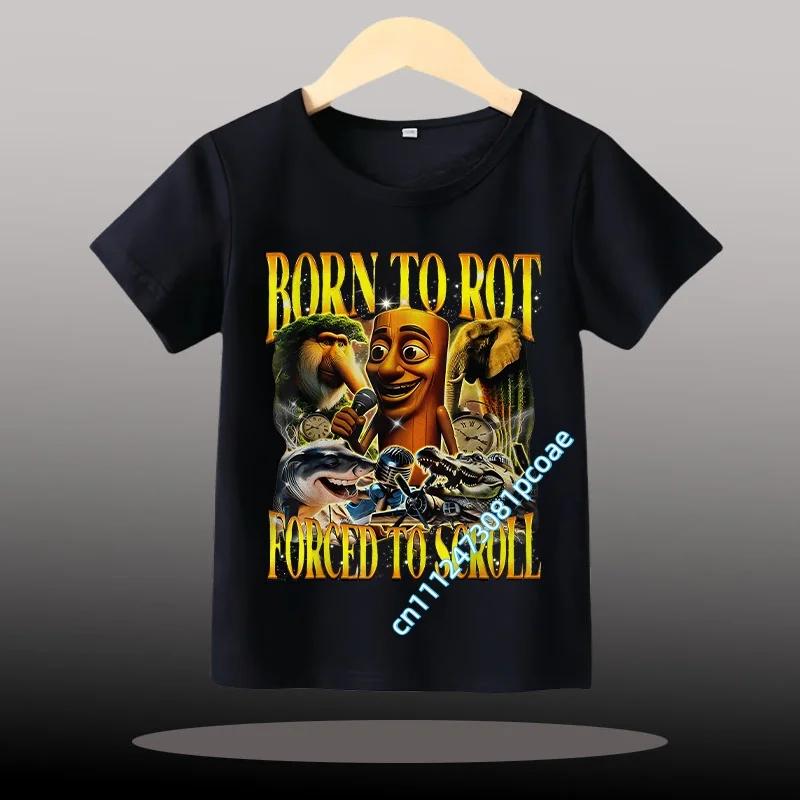 Children Unisex T-shirt Girl Boy Italian Brainrot Animals Kids Tung Tung Tung Sahur Short Sleeve Funny Meme Tee Summer Clothing