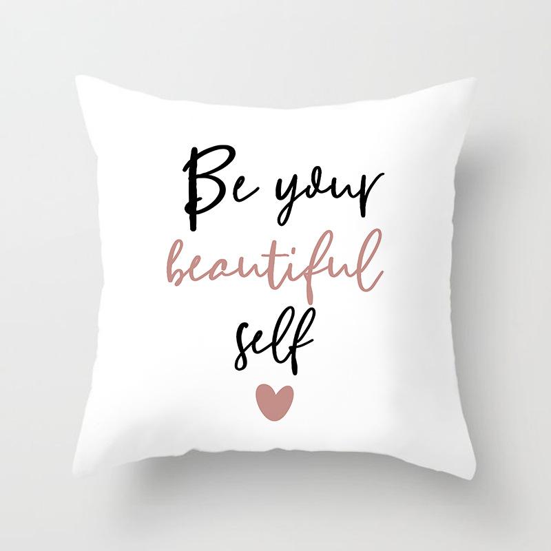 New Pink Geometric Letter Pillowcase Home Decorative Cushion Cover