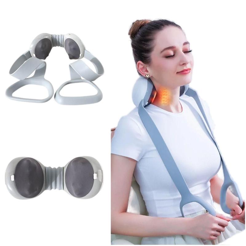 Portable Cervical Massager 3 Heat Levels Warm Compress 5 Vibration Modes LCD Display Ergonomic Handle Neck Shoulder Back Massage