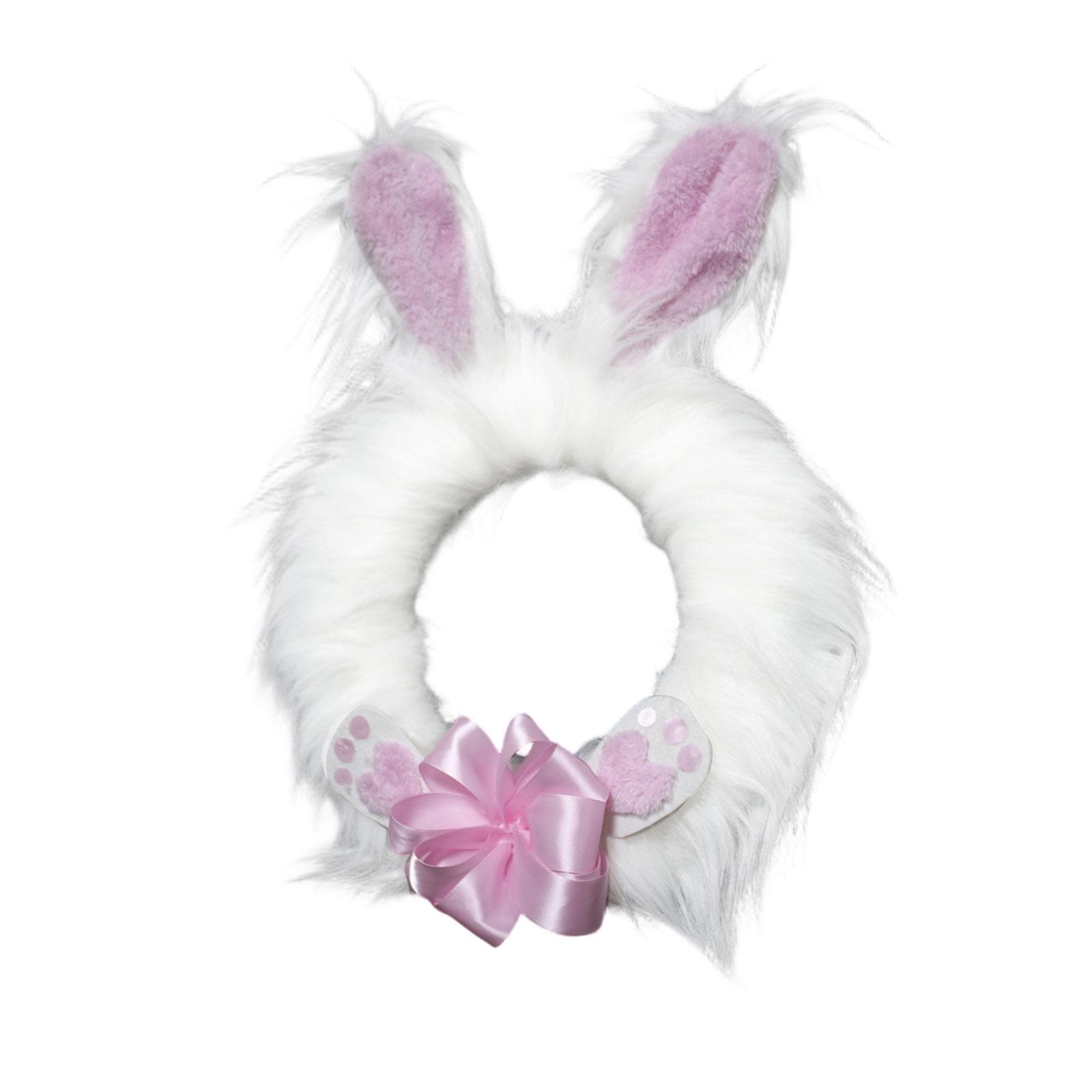 

Easter Plush Bunny Wreath With Ears, A Spring-themed Door Sign, Perfect For Window Displays And Party Decorations. One Size