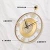 Luxury Metal Swinging Wall Clock Minimalist Living Room Clock Mural Watch Restaurant Mute Number Quartz Clock Room Decoration