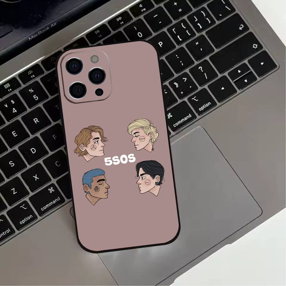 5 S-Seconds of S-Summers 5SOS  Phone Case For iPhone 17,16,15,14,13,12,11 Plus,Pro Max,XS,Soft Silicone Black Cover