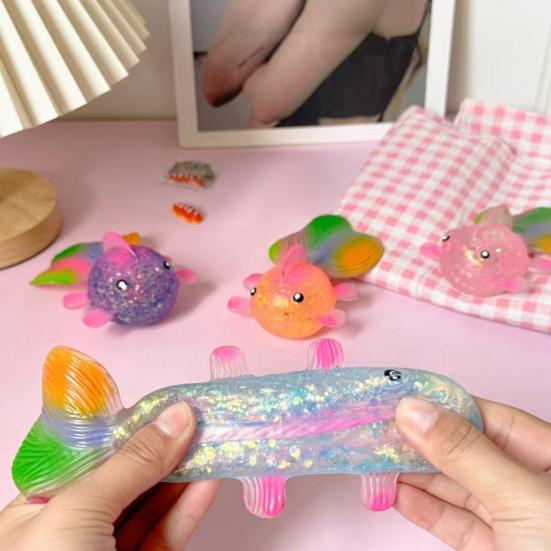 Trblietavý prášok Ryba Stláčacia hračka Úľava od stresu a úzkosti Pomalé dvíhanie Simulovaná ryba Senzorická hračka Mäkké TPR Upokojujúce zviera Fidget hračka