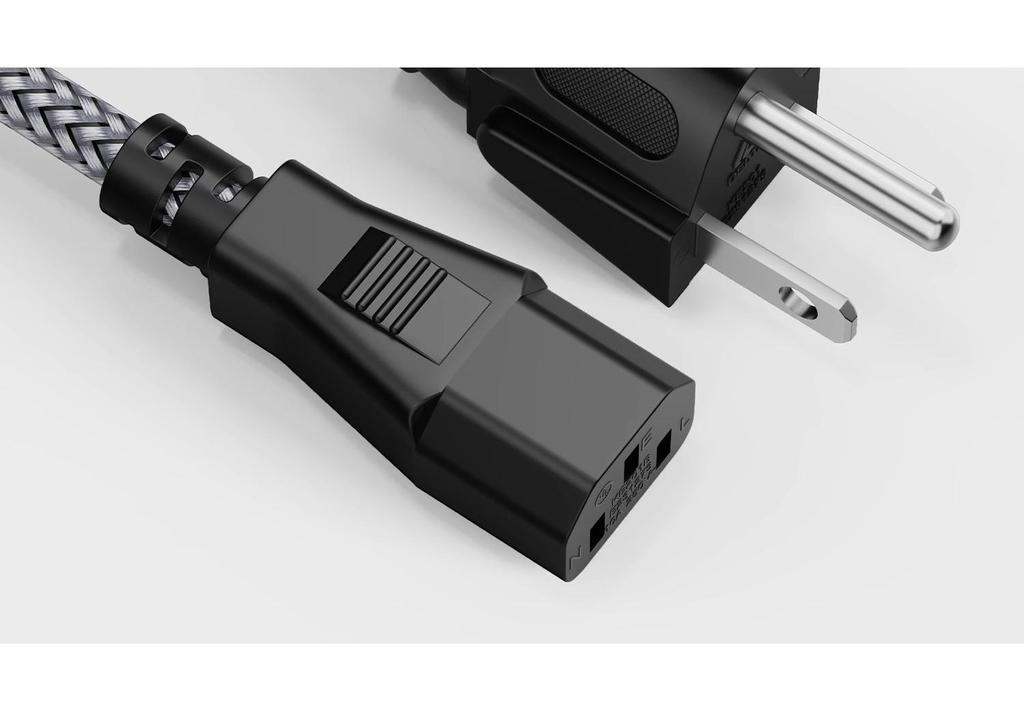 UL Certified US 3-Prong Cloverleaf Power Cord for Computers and Rice Cookers, 4N Oxygen-Free Copper Wire