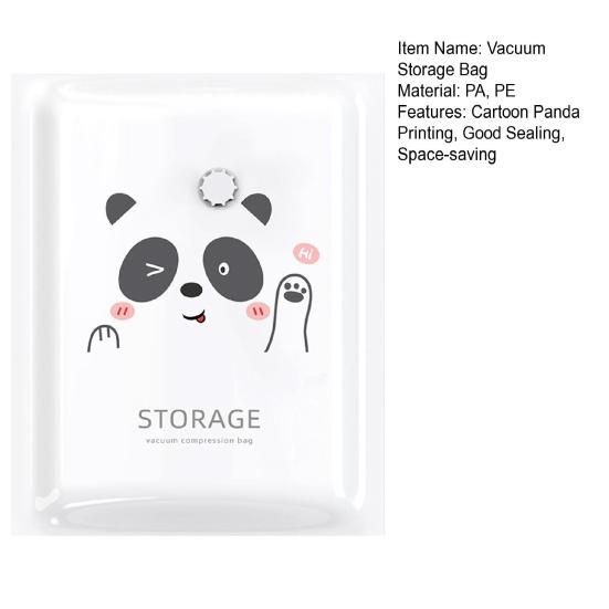 Vacuum Bag Dustproof Housekeeping Organization Space-saving Cute Panda Pattern Traveling Quilt Storage Container Pouch Durable