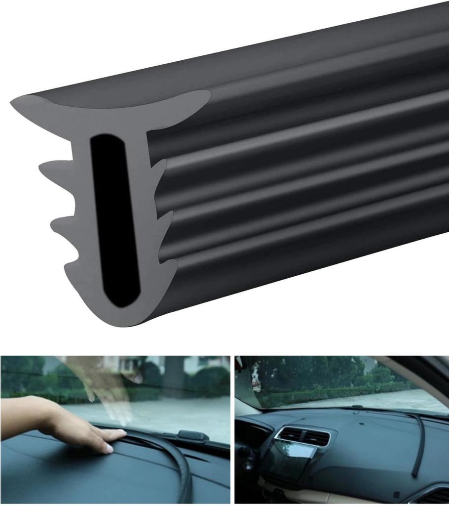 Weather Strip, U-Shaped, 63.0 inches (160 cm), For Dashboards & Windshields, Easy Installation, Quiet