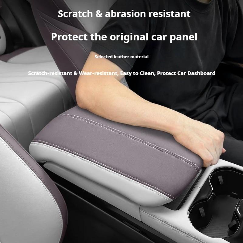 For BYD Song Plus 20-25 Car Central Control Armrest Box Cover  Original Vehicle Color PU Leather Modification Car Accessories 7HD