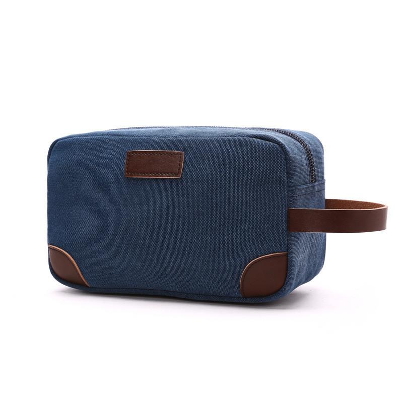 Korean Style Thick Casual Canvas Bag Solid Color Portable Coin Purse Unisex Storage Bag Makeup Bag