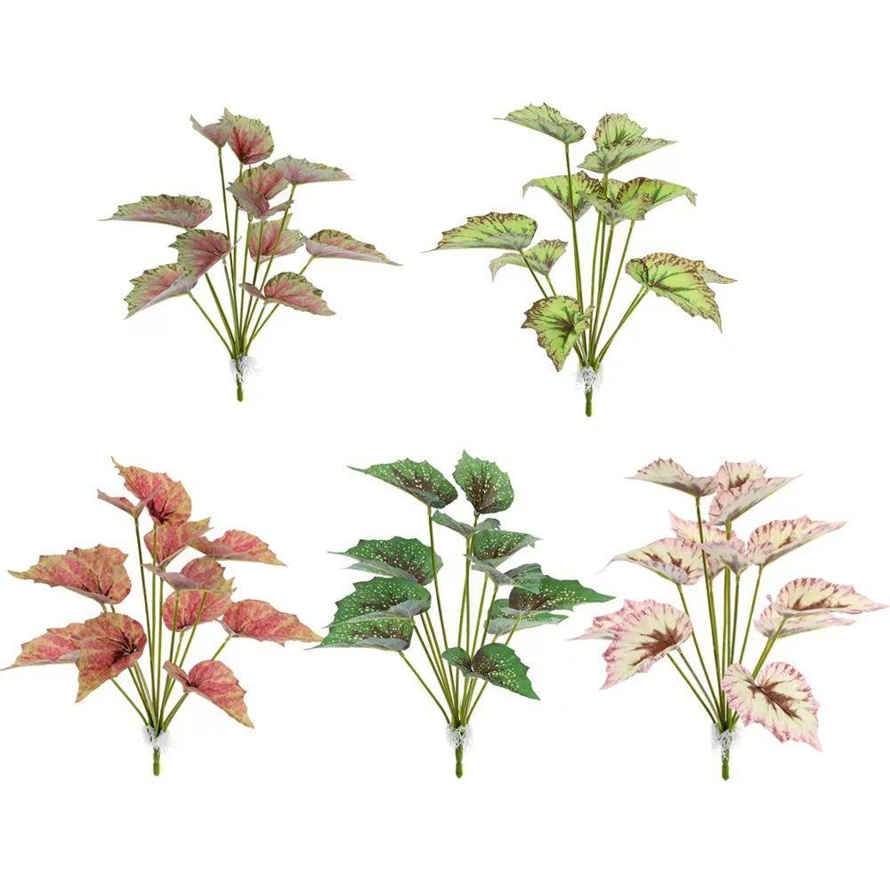 

Potato Leaves Artificial Begonia Plant 12 Heads Fake Plant Hotel Restaurant Decor Style 4