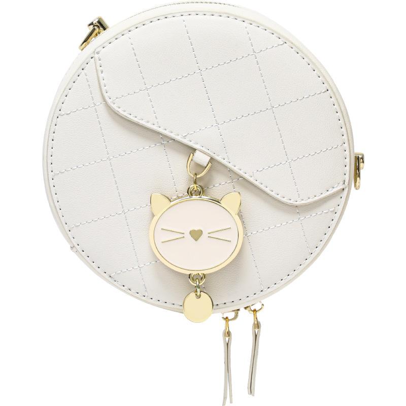 Cowhide Crossbody Bag High-end and Versatile Small Round Bag Light Luxury Shoulder Bag Fashion Chain Bag