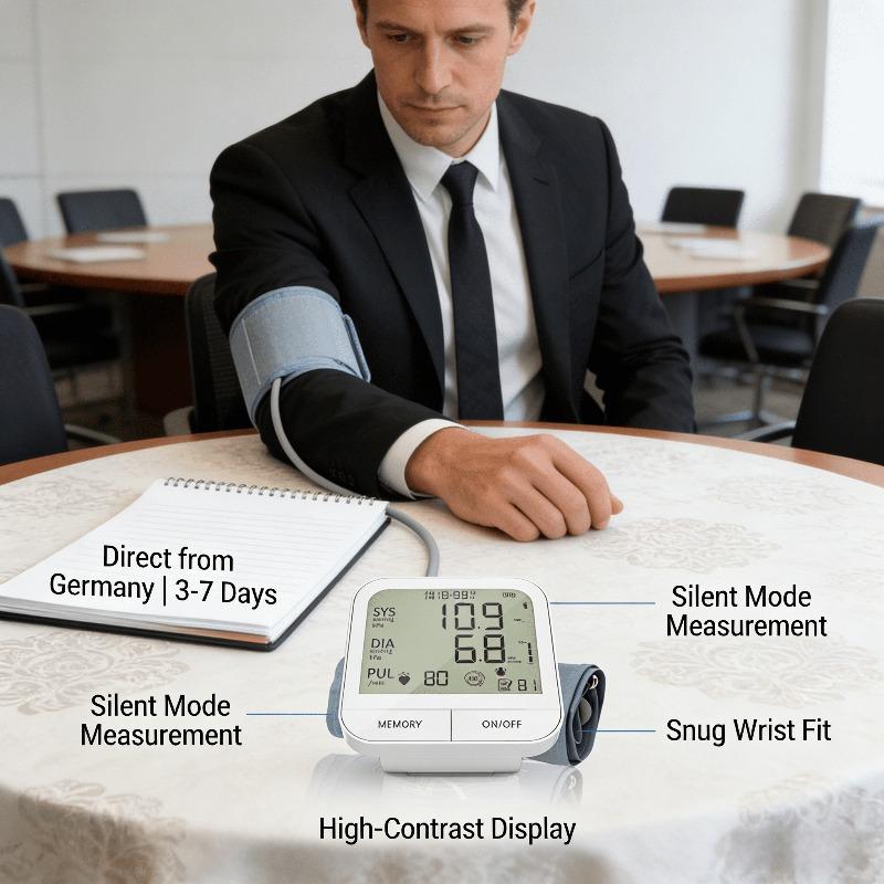 

One-Touch Precision: EU-Compliant Blood Pressure Meter Designed for Quick and Clear Readings білий