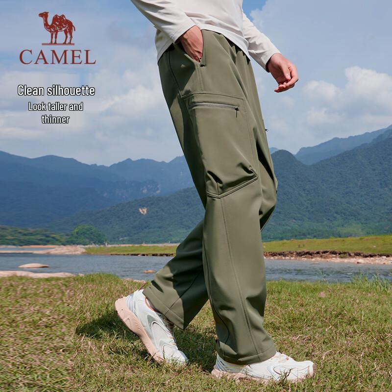 Camel Men's Fleece-Lined Outdoor Softshell Cargo Pants