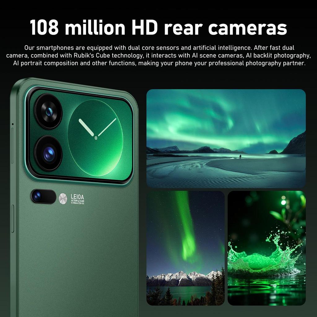 New Cross-border M17 Pro Max HD Smartphone with 16GB RAM+1TB Storage and Large All-in-One Display