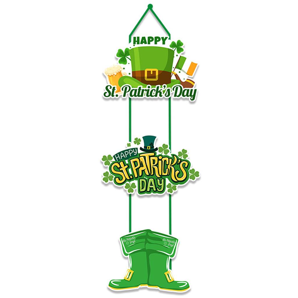 St Patrick Shamrock 3Pcs Paper Door Hanging Decoration for Party Home Decor