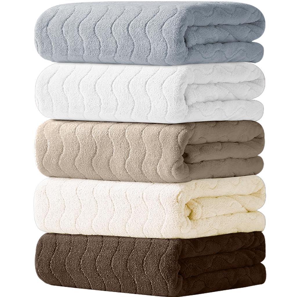 Fluffy Bath Towels 5 Microfiber Large Thick Instant Absorbent Soft Touch Durable After Bath Bath Supplies White Cream Coffee Dark [Cozyone 5-Piece