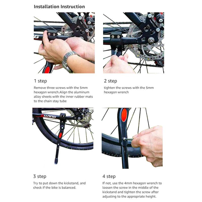 Suport reglabil pentru bicicletă Suport pentru bicicletă din aluminiu, lateral din spate, pentru bicicletă 22"-27" ustensile pentru bicicletă