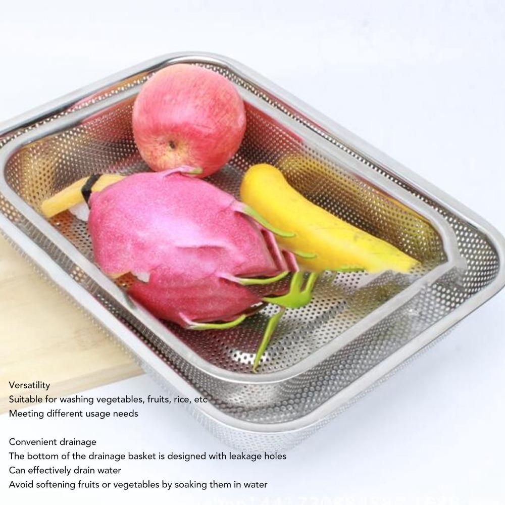 S/L Rectangular Strainer Basket Rectangle Shape Kitchen Strainer Colander  Oil Straining