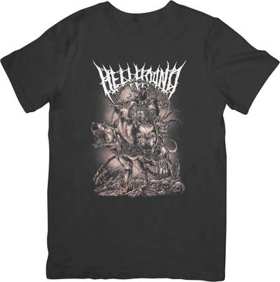 Hellhound Music Unisex Passform für Männer & Frauen Qualitäts-Baumwoll-T-Shirt Schwarz
