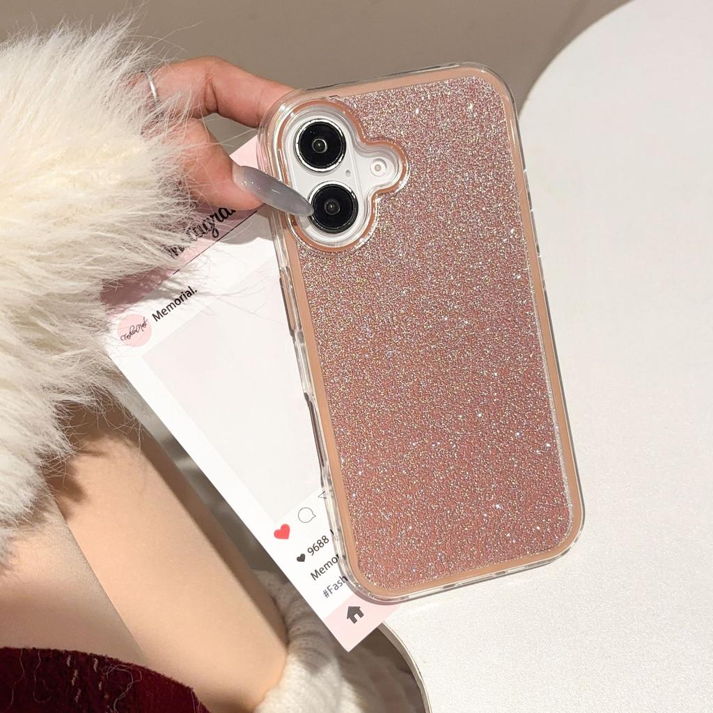 Jelly Two-in-One IMD Glitter Case for iPhone 16 Pro Max Apple 17 Phone Case 15/14 Korean Style Ins