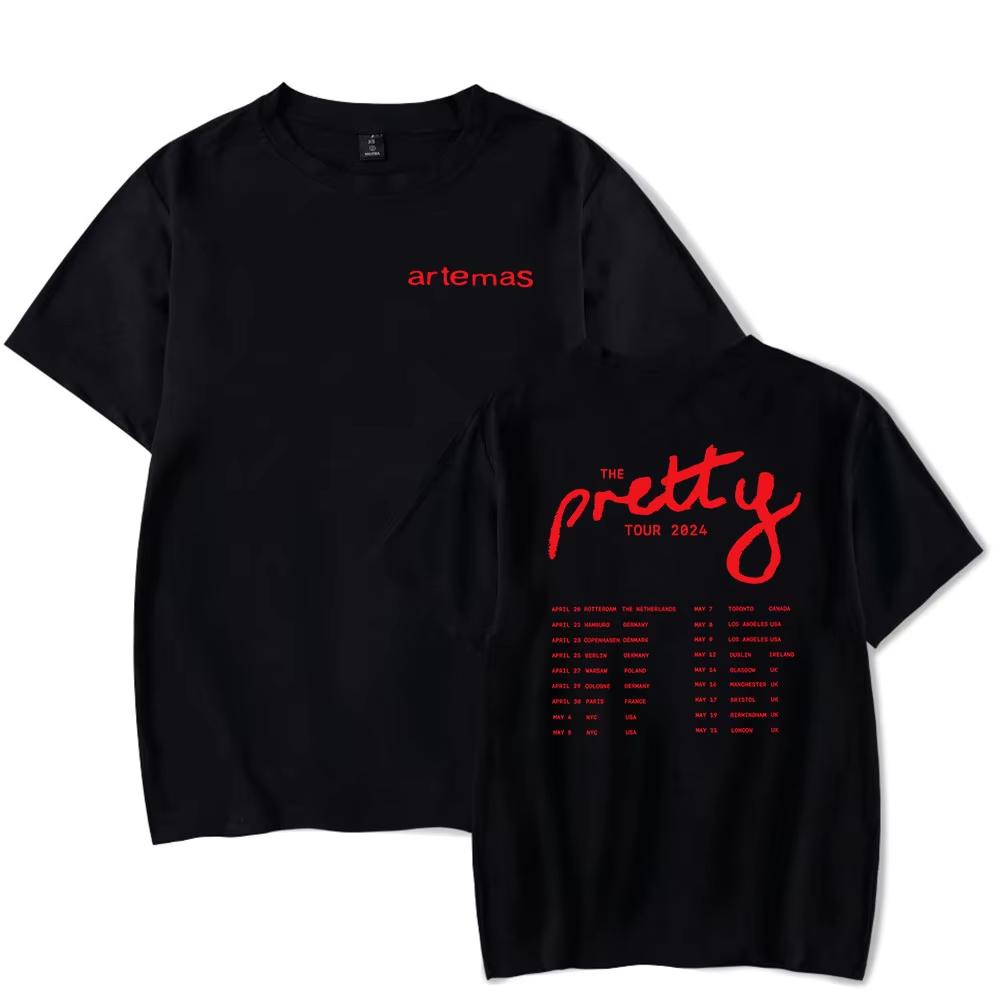 Artemas Pretty Tour Merch T-Shirts Unisex Unisex Übergröße Lässig Kurzarm Rundhals Baumwolle T-Shirt Unisex Mode Streetwear Oberteile