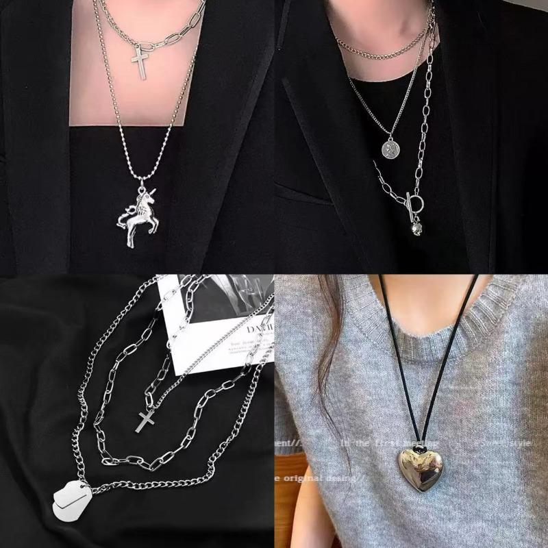 Autumn and Winter Sweater Chain Triangular Geometric Pull-up Necklace Fashionable Versatile Temperament Simple Inner Necklace