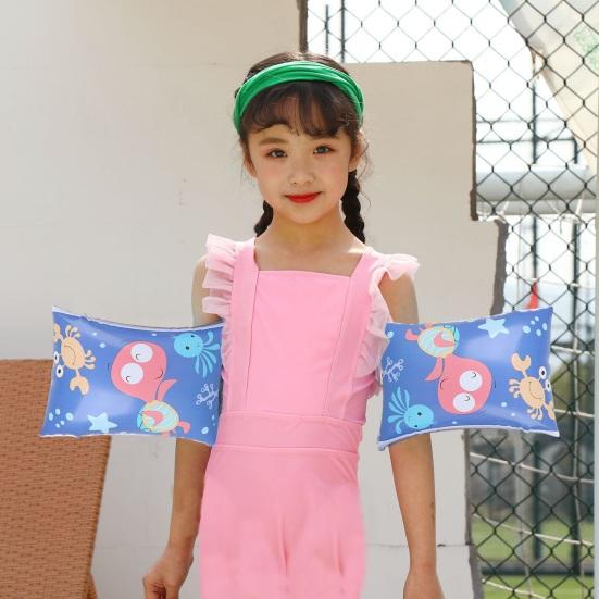 1 Pair Kids Swim Arm Floaties Dual Airbags Inflatable Swimming Armbands Professional Adults Kids Swimming Learner Aid Accessories