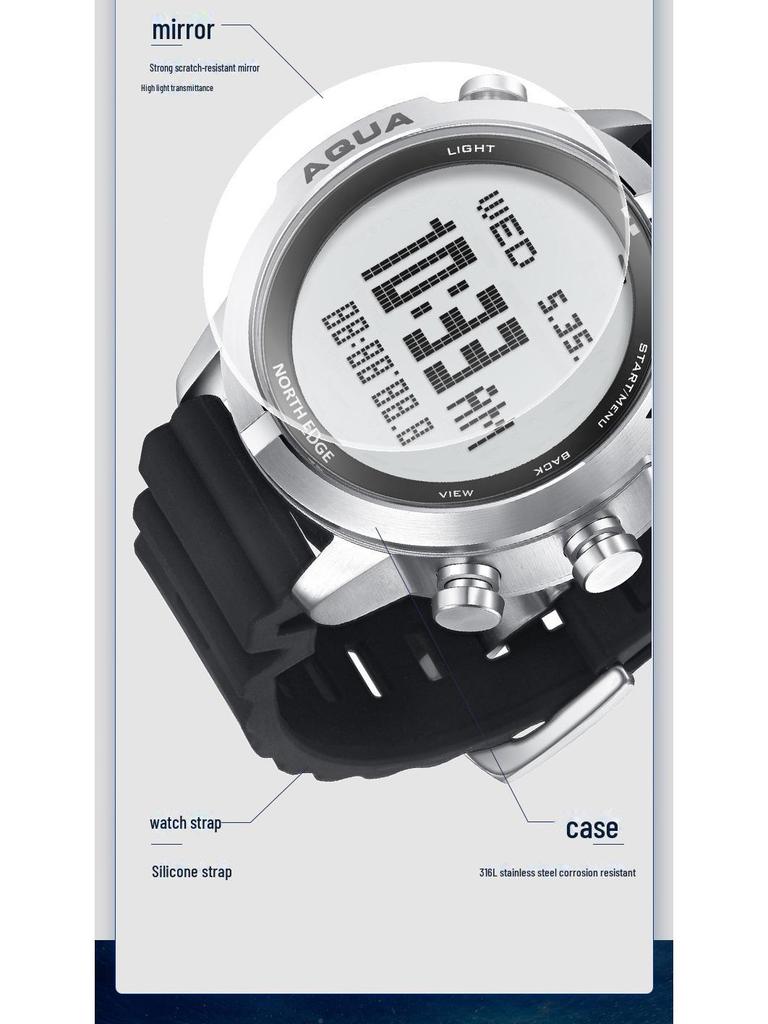 C Sports Outdoor 100m Wasserdichte Smarte Taucheruhr mit Höhenmesser, Thermometer, Kompass & Multifunktionsmerkmalen