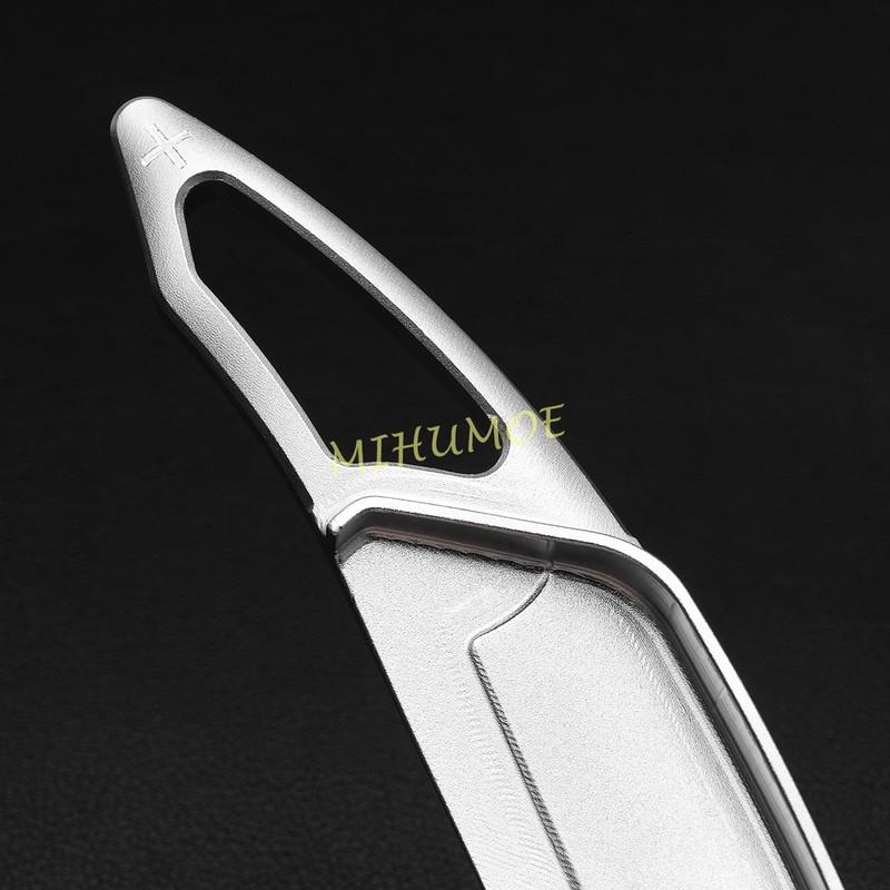 For 2017- Peugeot 508 2008 3008 5008 GT Aluminum Interior Steering Wheel Paddle Shifter Extension Gear Shift Trims Silver