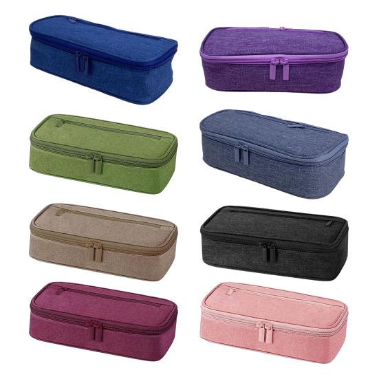 Portable School Supplies Bag Multi-compartment Pencil Case, Large Capacity Durable Stationery Organizer, Polyester Compact Wear-resistant Pouch