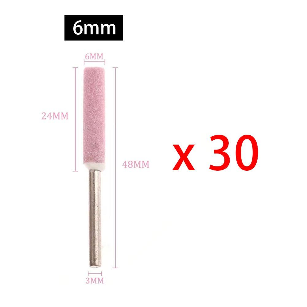 30Pcs Chainsaw Head Grinding Stone File Mounted Points 4/4.8/5.5/6mm Chainsaw Sharpener Stones Sharpening Carving Tools