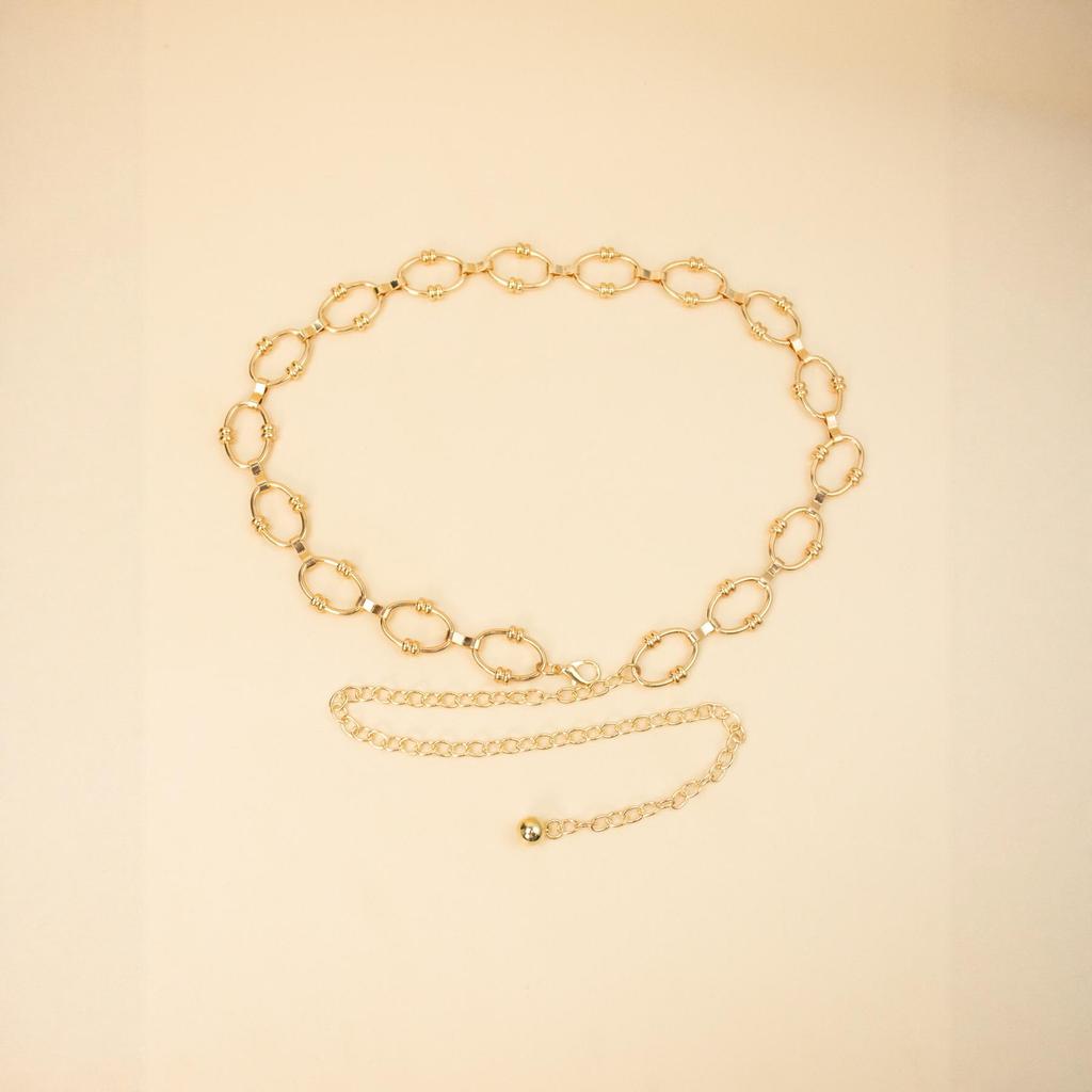 Metal Waist Chain: Geometric Circle Design for Women - European & American Style Accessory