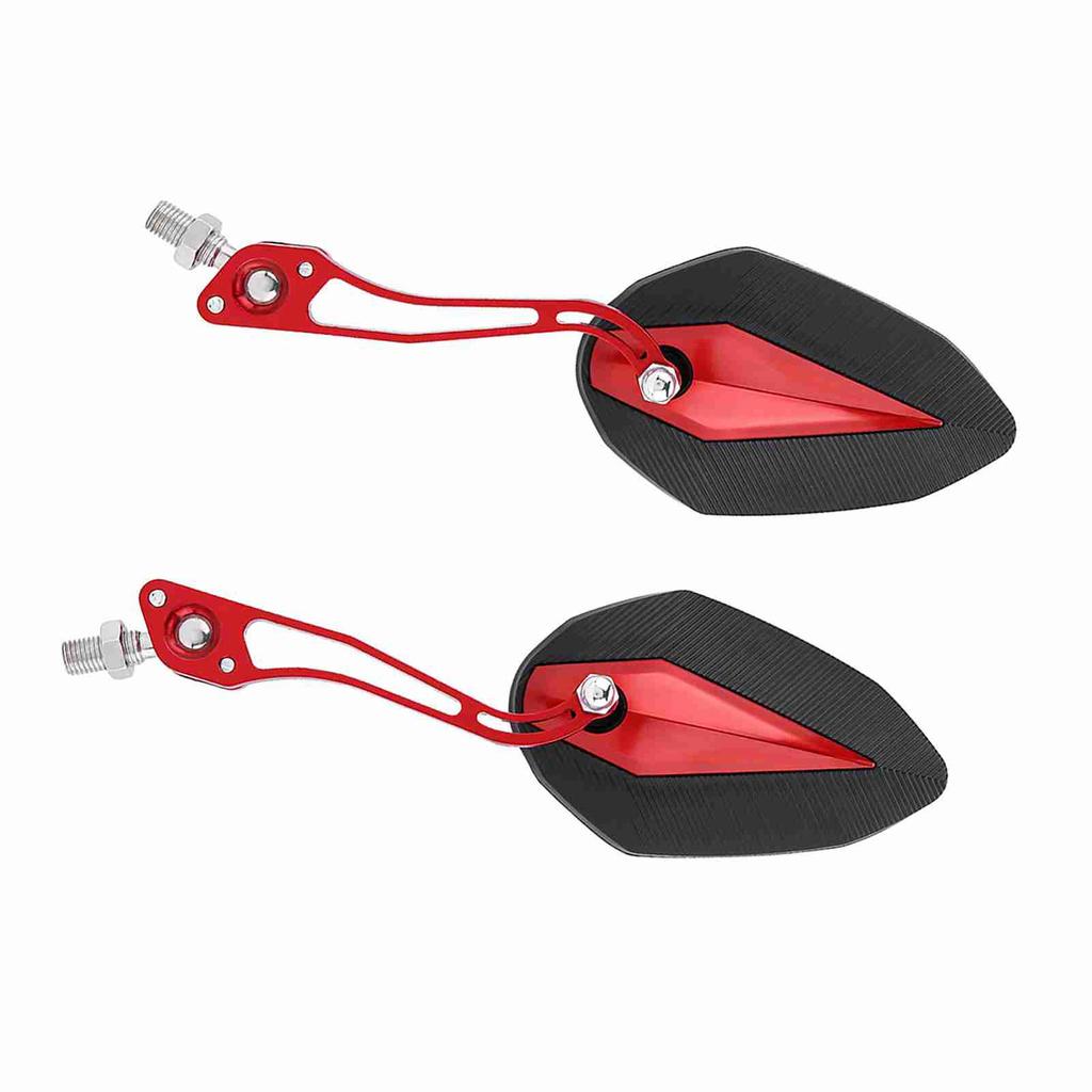 Pair 8mm 10mm Universal Motorbike Scooter Motorcycle Rearview Mirror Rear View Side Mirrors Red