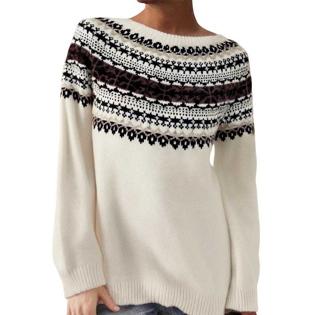 Women's Long Sleeve Crewneck Pullover Top for Casual Everyday Wear and Fall Layering