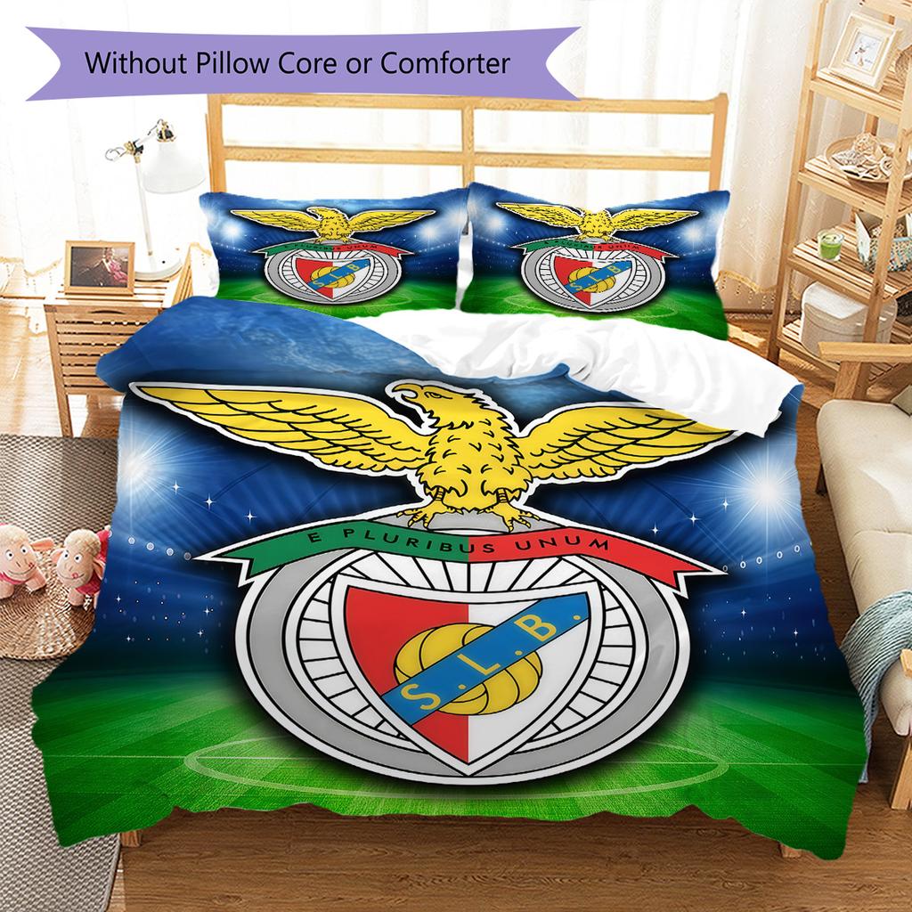 Benfica CLUB Bedding Quilt Set Quilt Cover Pillowcase Home Decoration Birthday Gift (1 * Duvet Cover + 2 * Pillowcase, Without Core)
