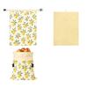 Linen Cotton Beeswax Bread Bags Lock Closure Removable Inner Bag Sourdough Bread Bag Fruit Pattern Beeswax Coated Bags