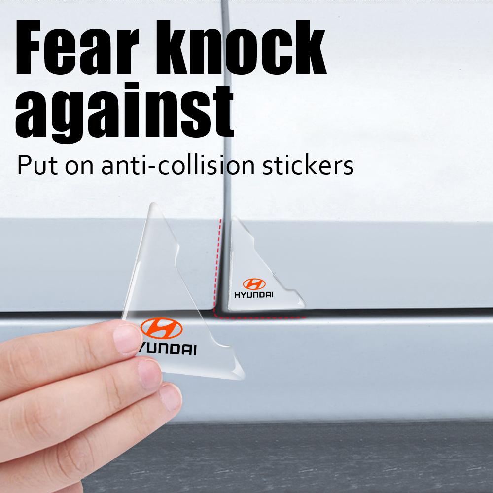 2PCS Transparent Car Door Corner Cover Bumper Collision Anti-scratch Sticker Accessories For HYUNDAI i20 i30 Tucson i10 ix35 i40 RR9