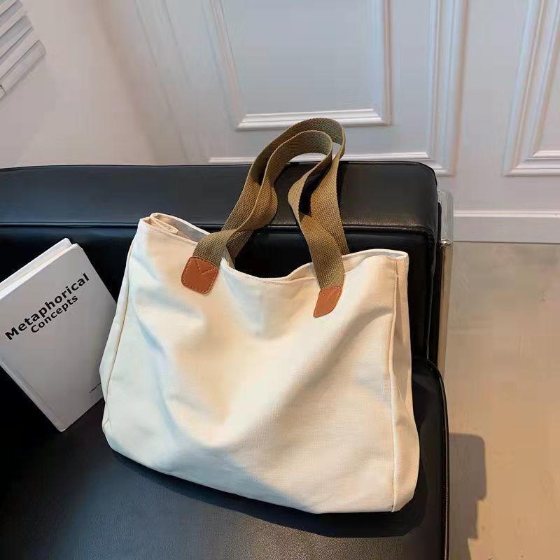 

2024 New Canvas Bag Women s ins Mori Versatile Shoulder Bag Korean Version Large Capacity Student Class Commuter Bag
