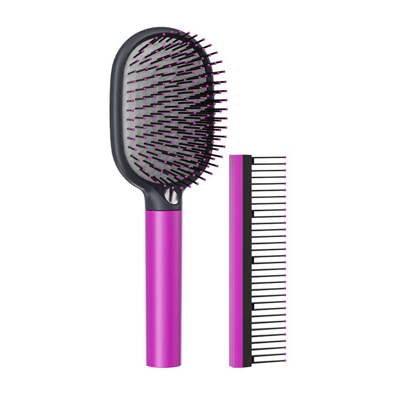 Sinle Rose Red Hair Brush 2-Piece Set
