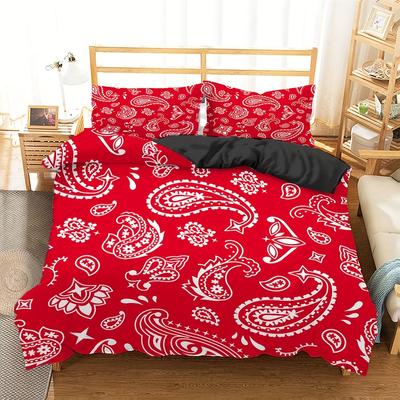 Juego de Funda Nórdica con Estampado de Pañuelo Paisley de 2/3 Piezas Suave, Ropa de Cama Para un Dormitorio Acogedor Perfecto Para Dormitorio o Habitación de Invitados Juego de Ropa de Cama