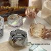 Elegant Rhombus Crystal Glass Ashtray - High-End Decor for Home and Office