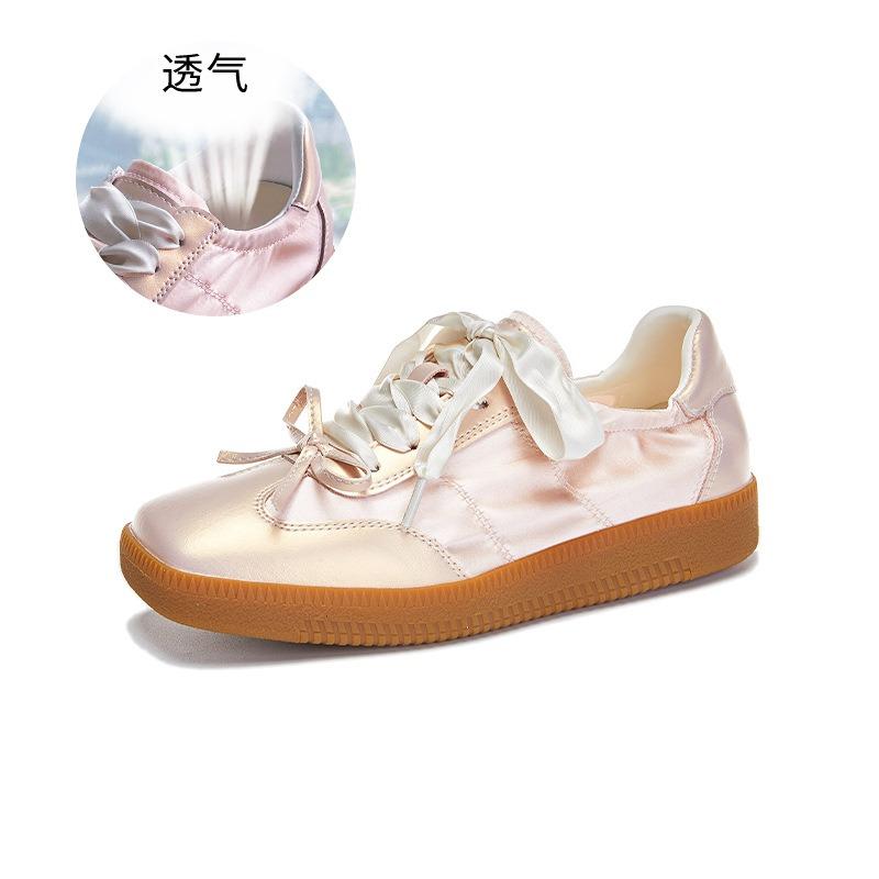 Leather women's summer new square head flat-soled sports shoes women's casual single shoes versatile