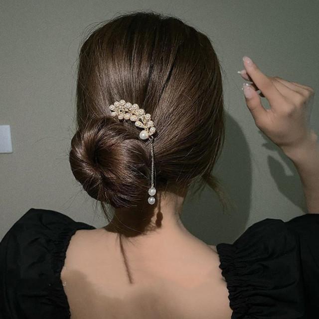 Chinese Punk Ruby Pendant Sword Hairpin Fashion Simple Modern Headdress Back Of The Head Pan Hair Ornament Fashion Retro New
