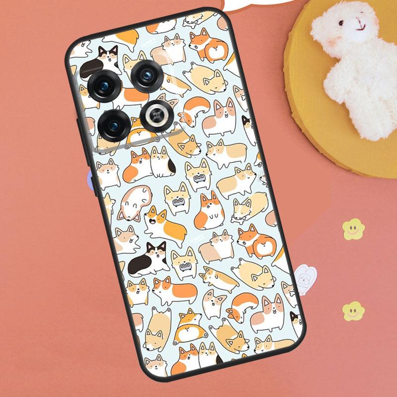 Cartoon Welsh Corgi Dog Case For OnePlus Nord CE 4 2 3 Lite N10 N20 OnePlus 12 11 9 10 Pro 8T 9RT 10T 10R 12R Cover OnePlus Nord CE3Lite